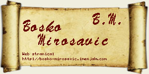 Boško Mirosavić vizit kartica